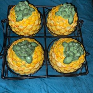 Temp-Tations Ovenware Fresh Crop Pineapple Baking Dishes with Wire Rack